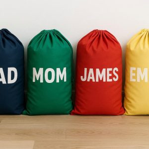 Color-Coded Laundry Bags for Family Organization
