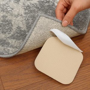 Peel-and-Stick Anti-Slip Pads for Area Rugs on Hardwood