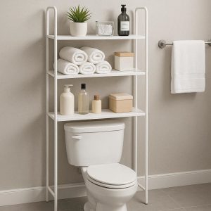 Over-the-Toilet Storage Shelf with Multiple Shelves