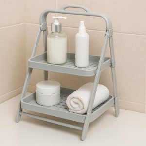 Foldable Bathroom Shelf for Travel or Temporary Use