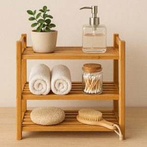 Eco-Friendly Bamboo Bathroom Shelf for Natural D??cor